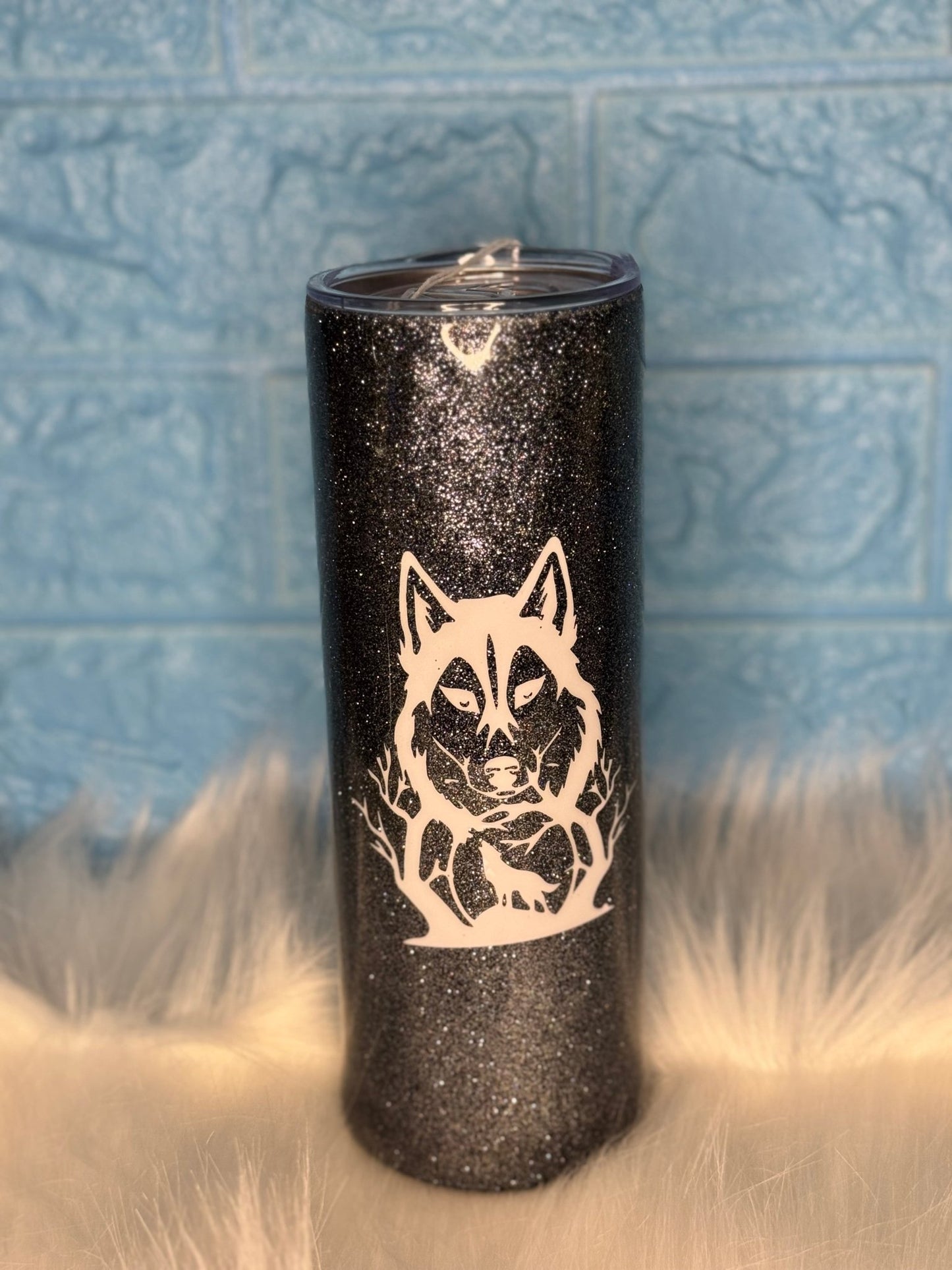 20 ounce wolf tumbler - Cissal Hill Designs