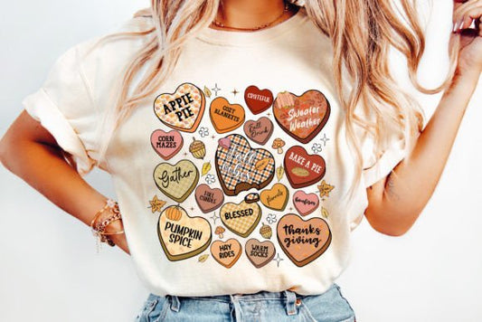 Fall conversation heart tee - Cissal Hill Designs