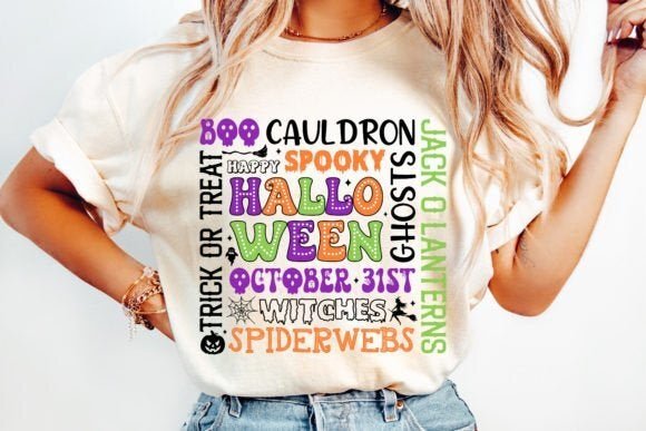 HALLOWEEN WORD COLLAGE TEE - Cissal Hill Designs